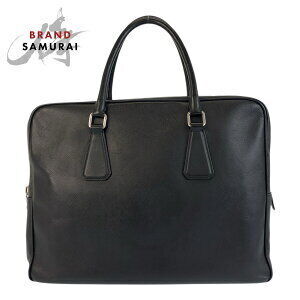 Prada Saffiano black leather briefcase